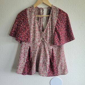 Angie Boho Floral Blouse Size L